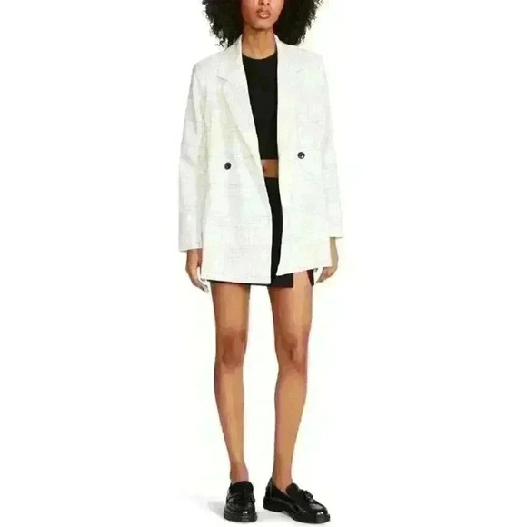 NEW! Steve Madden Women's S Nika Plaid Double Breasted Blazer NWT $99 - Picture 4 of 4
